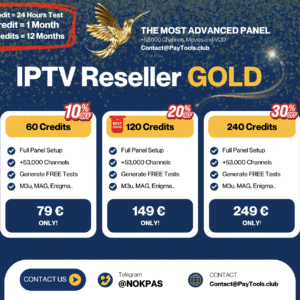 IPTV Reseller GOLD: Affordable Premium Streaming with 53,000 Channels & Movies