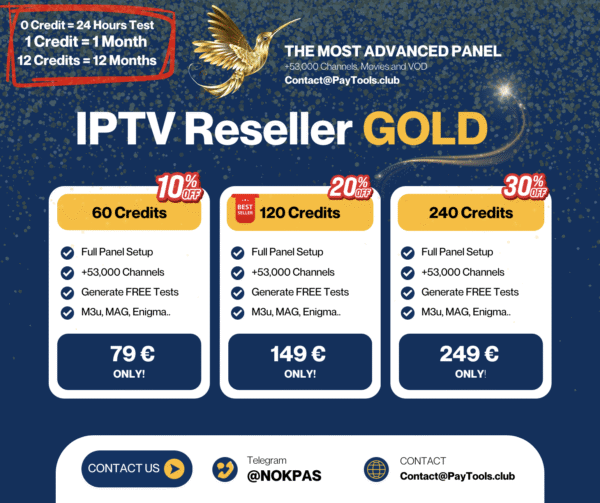 IPTV Reseller GOLD: Affordable Premium Streaming with 53,000 Channels & Movies