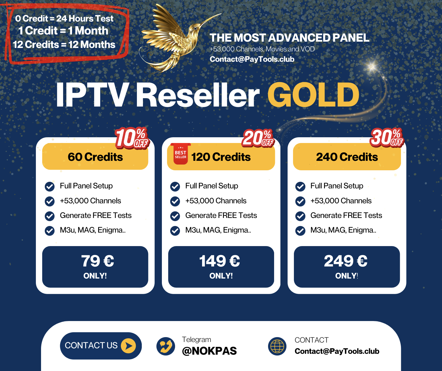 IPTV Reseller GOLD: Affordable Premium Streaming with 53,000 Channels & Movies